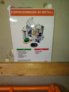 Recycling in Sweden - Metal trash